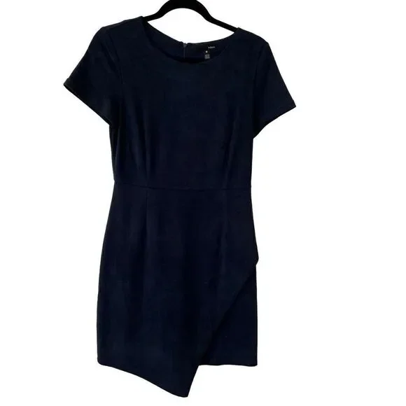 Aqua Faux suede Navy Blue Dress Size M - Picture 2 of 5
